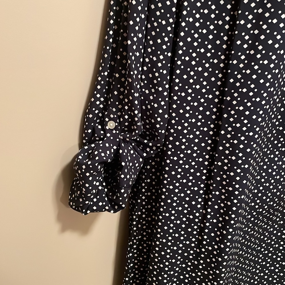 Navy print tunic blouse - Picture 3 of 7